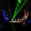 Nuclear Cowboyz cast on stage with laser effects